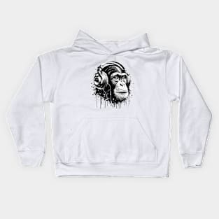 Rhythmic Soul: The Music-Loving Chimp Kids Hoodie